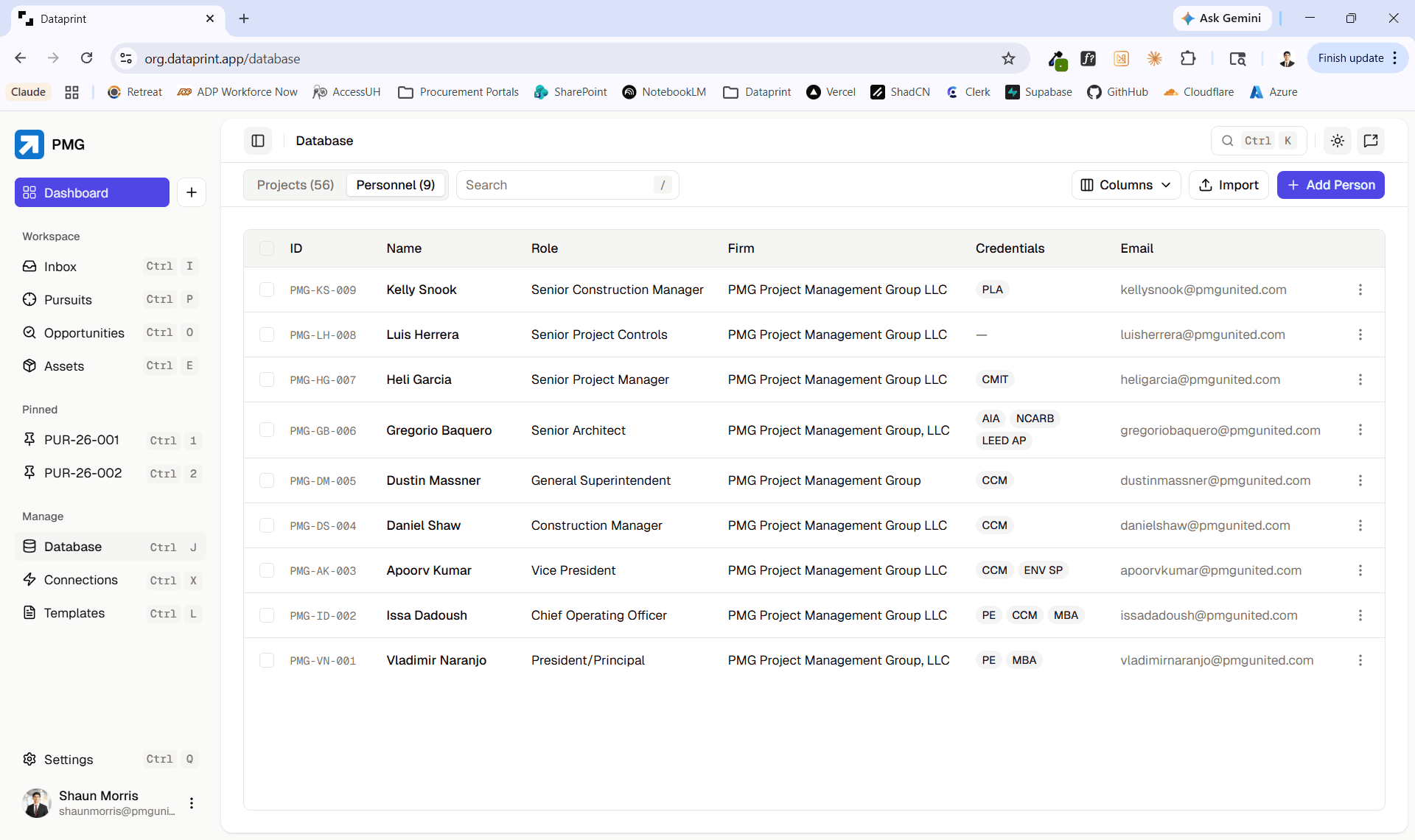 Dataprint platform dashboard
