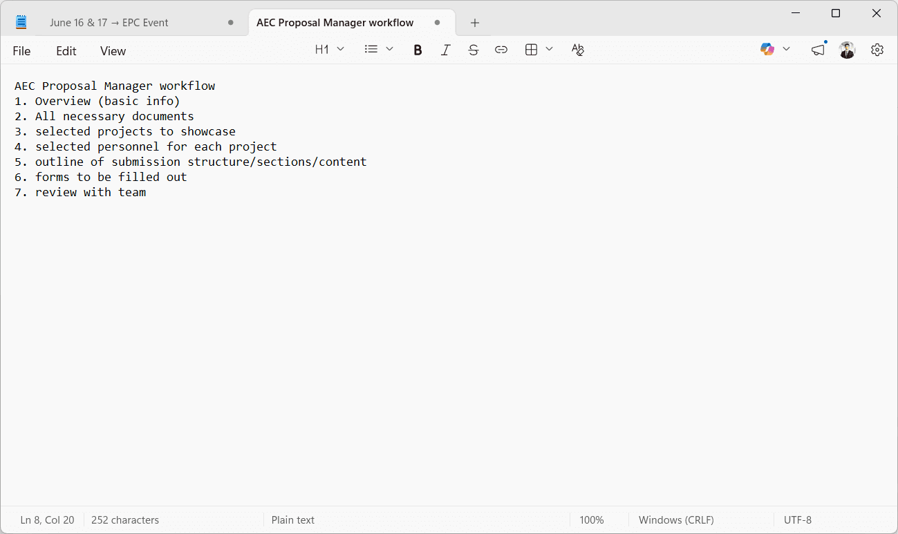 Dataprint proposal workflow