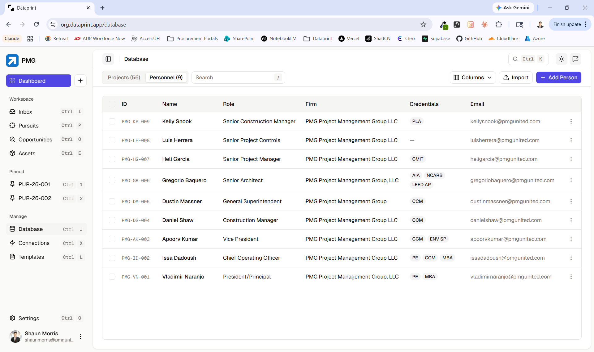 Final platform dashboard