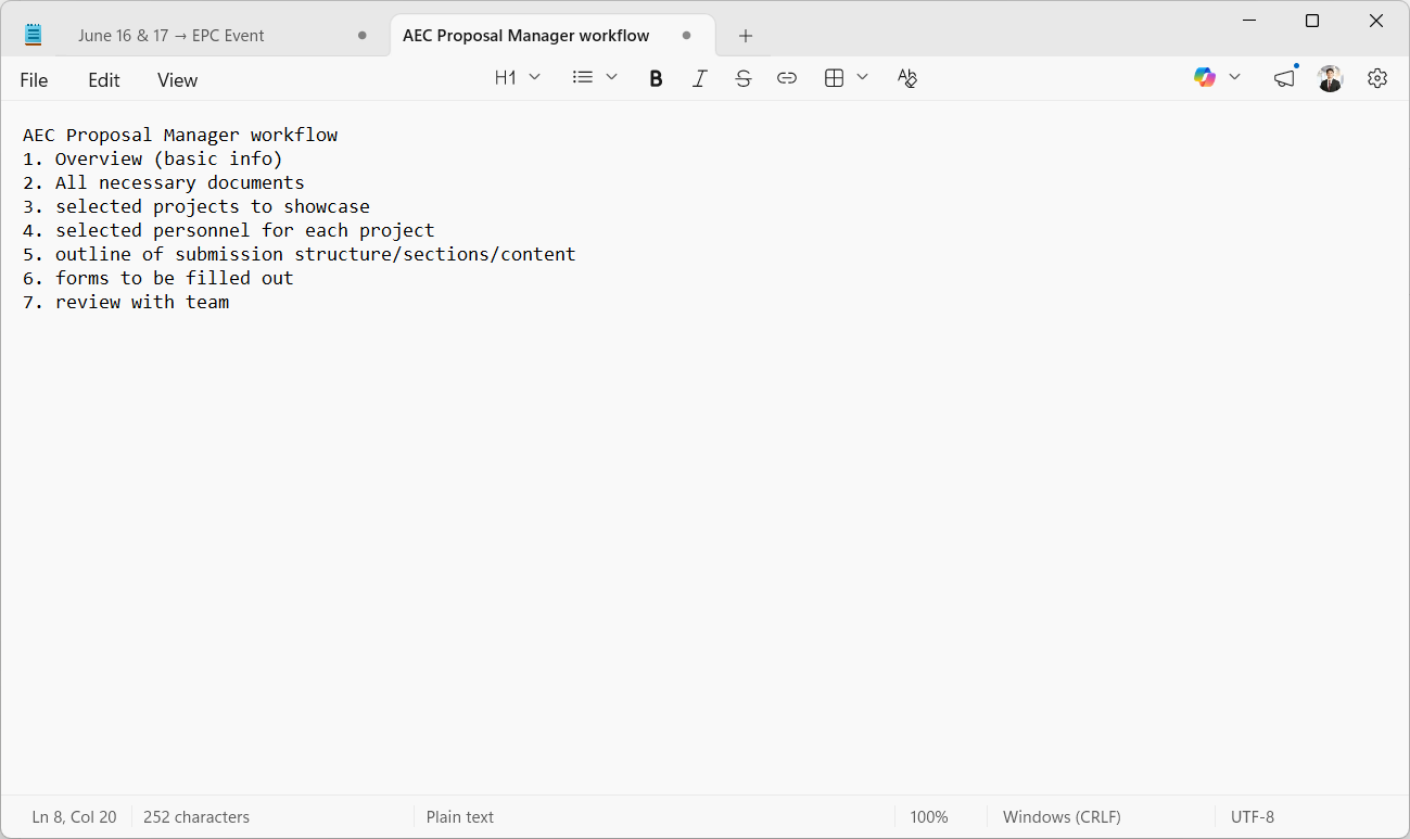Proposal workflow architecture